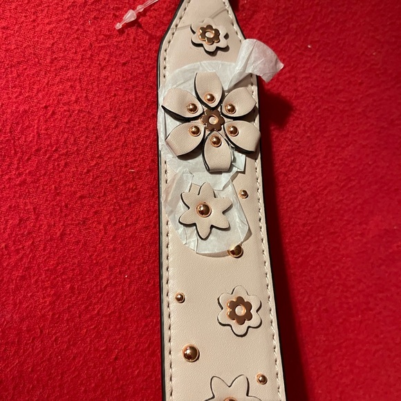 Coach Floral Embellished Belt in Cream and Gold - Picture 2 of 5